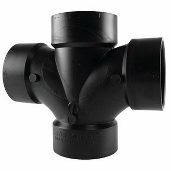 Charlotte Pipe And Foundry Charlotte Pipe  Schedule 40 1.5 in. Hub x 1.5 in. Dia. Hub ABS Sanitary Tee, Black 46408